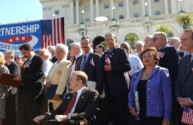 Congressman Hinojosa Attends Democratic Leader's Press Conference